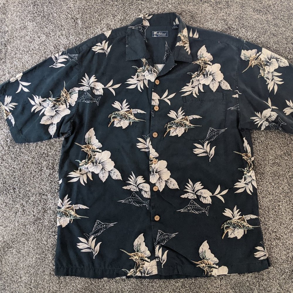 Island Dry Goods Men's Size L Hawaiian Shirt w/Pocket (A355)